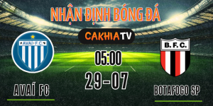Sơ đồ chiến thuật nhận định Avaí FC vs Botafogo SP ngày 29/07
